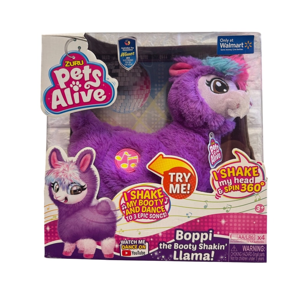 Zuru Pets Alive Boppi the Booty Shakin Llama Purple Interactive Dancing Plush To